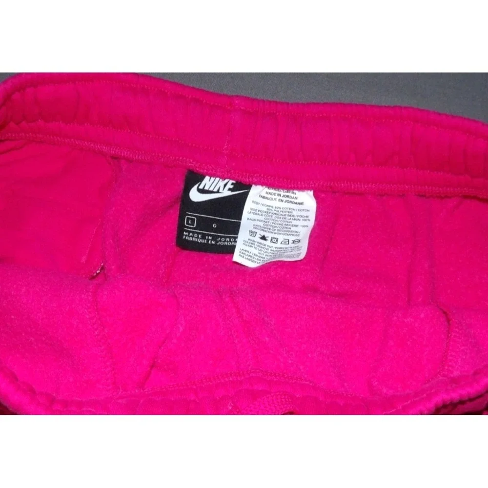 Nike Fleece Lined Pink Draw String Swoosh Sweat Shorts Men's Large